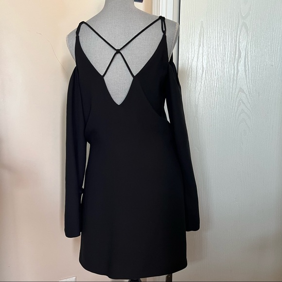 IRO Lebeca Black Cold Shoulder Shift Mini Dress 36/ 4 - Picture 7 of 16